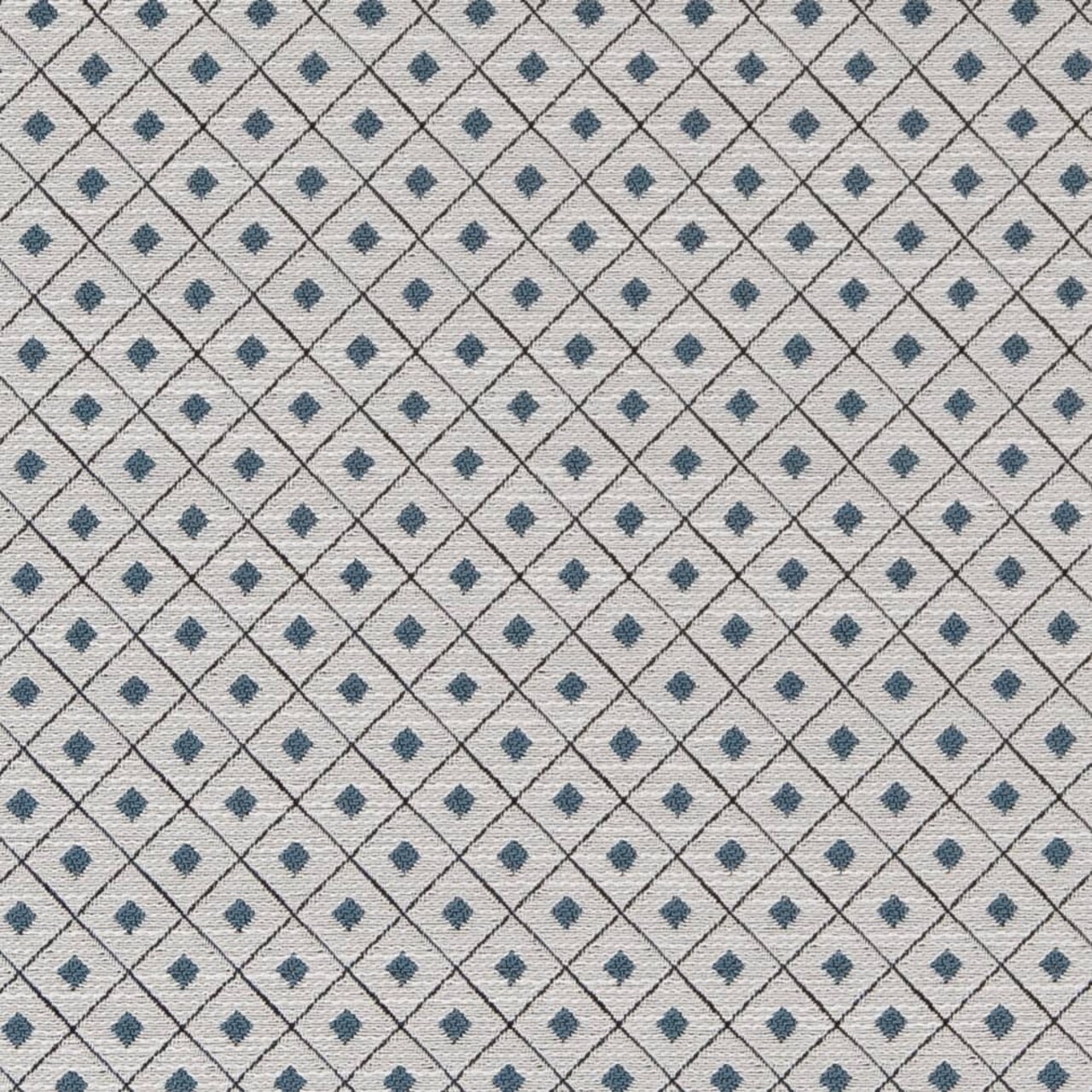 River Diamond - Blue Diamonds,Small Scale Upholstery Fabric 54 Inches"
